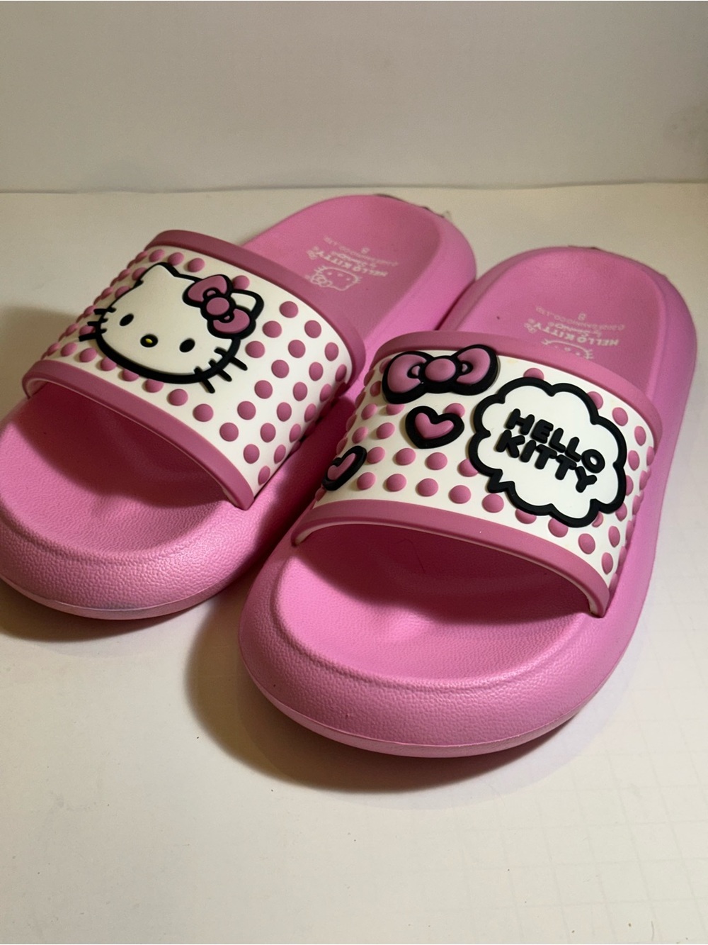 Hello Kitty Pink Slides Size 8 Sanrio Kawaii Y2K Bubblegum Slide Sandals - Picture 3 of 12